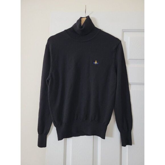 Vintage Vivienne Westwood Wool Turtleneck Sweater Black - Picture 1 of 8